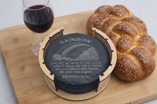 Round covenant gift set with laser-cut holder
