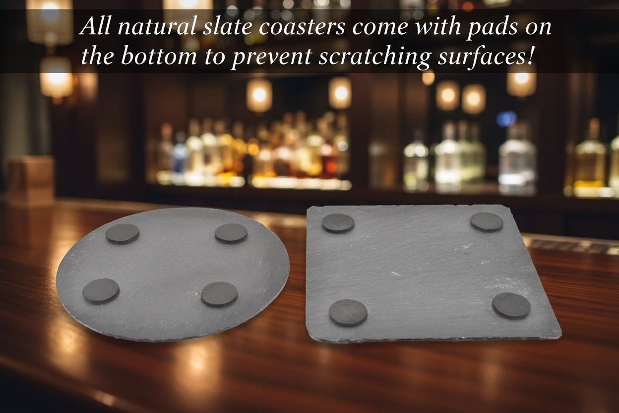 custom round and square coasters for wedding and housewarming gifts.