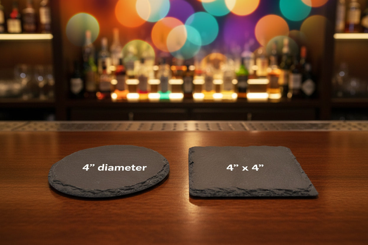 custom round and square coaster  for wedding, and housewarming gifts