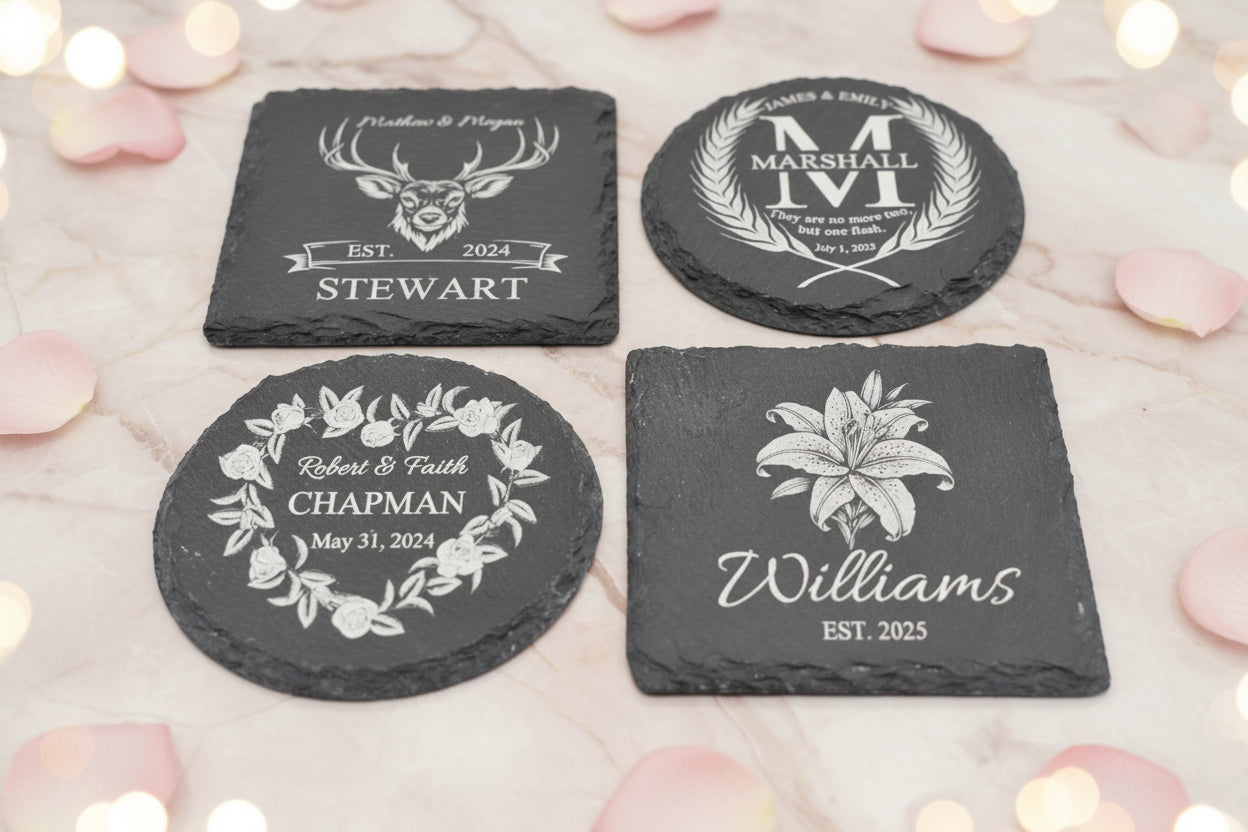 Roundand square customizable wedding and housewarming gifts