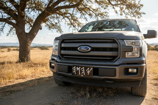 Paleo Hebrew YHWH Yod He Vav He engraved black metal license plate