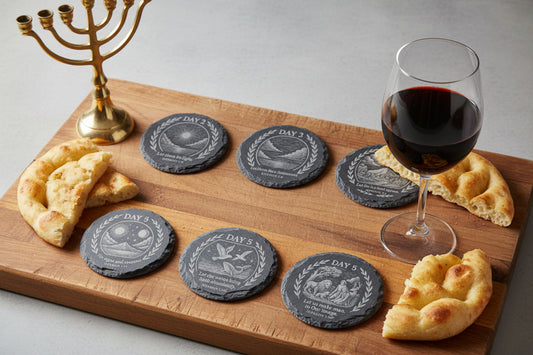 6 Days of Creation slate coaster set Genesis 1